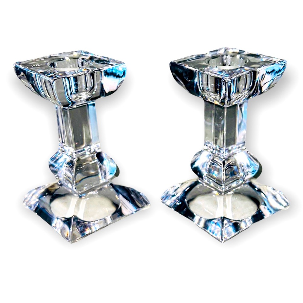Vtg 80’s Set of 2 Villeroy & Boch “Siena” Austrian Crystal Candlestick Holders